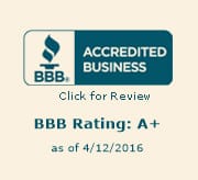 BBB Accredited Business | Click for Review | BBB Rating: A+ | as of 4/12/2016